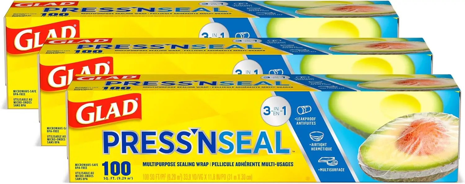 Plastic Food Wrap, 100 Sq Ft Roll, Pack of 3, Strong Seal, Kitchen Essential
Plastic Food Wrap, 100 Sq Ft Roll, Pack of 3, Strong Seal, Kitchen Essential