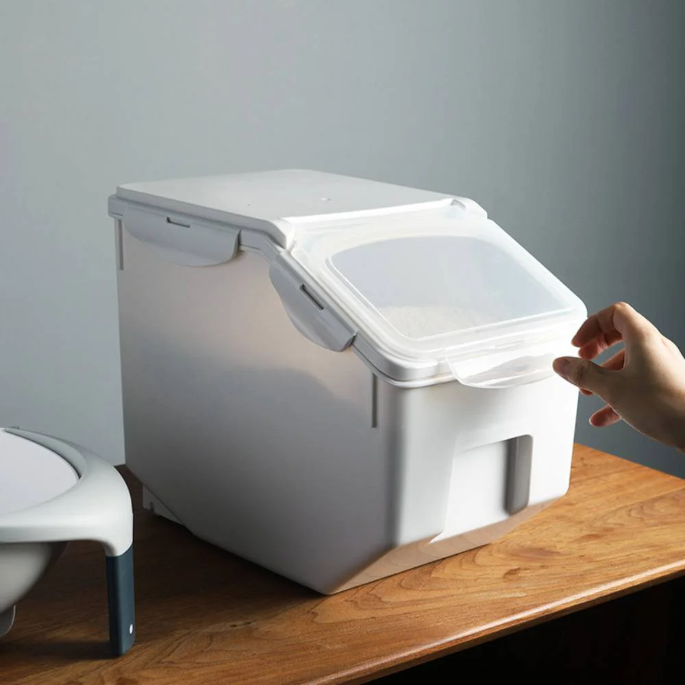 Household Rice Storage Bucket Rice Cylinder Sealed Flour Organizer Plastic Multi-functional Storage Box (Size S, Grey)
Household Rice Storage Bucket Rice Cylinder Sealed Flour Organizer Plastic Multi-functional Storage Box (Size S, Grey)