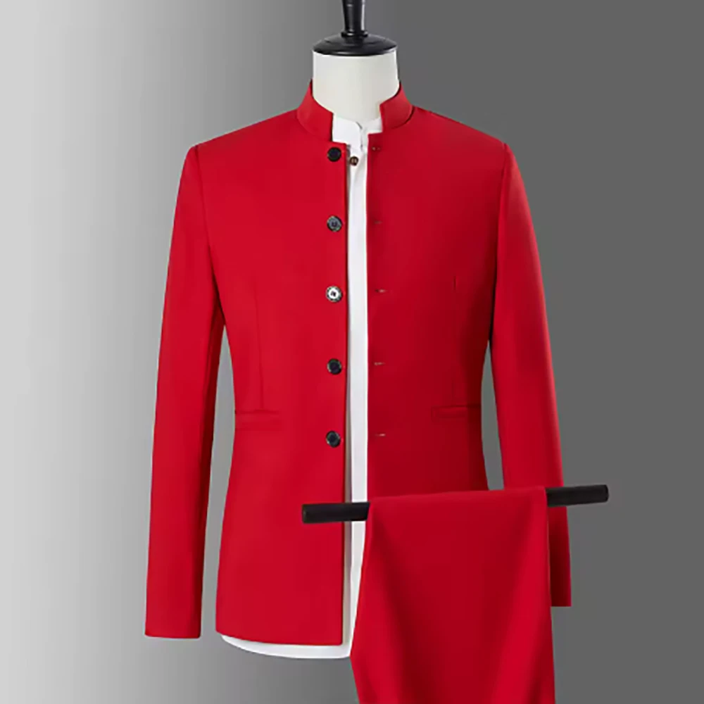 Fashion Men's Suits Metro Party Two Pieces (Jacket+Pants) Tunic Blazer Chinese Style Single-breasted Wedding Tang Set
Fashion Men's Suits Metro Party Two Pieces (Jacket+Pants) Tunic Blazer Chinese Style Single-breasted Wedding Tang Set