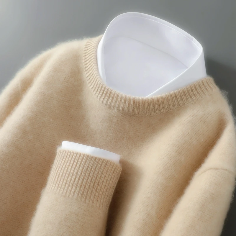 Men 100% Merino Wool Knitwear Basic O-neck Wool Sweater Autumn Winter Long Sleeve Bottom Pullover Smart Casual Jumper Top
Men 100% Merino Wool Knitwear Basic O-neck Wool Sweater Autumn Winter Long Sleeve Bottom Pullover Smart Casual Jumper Top