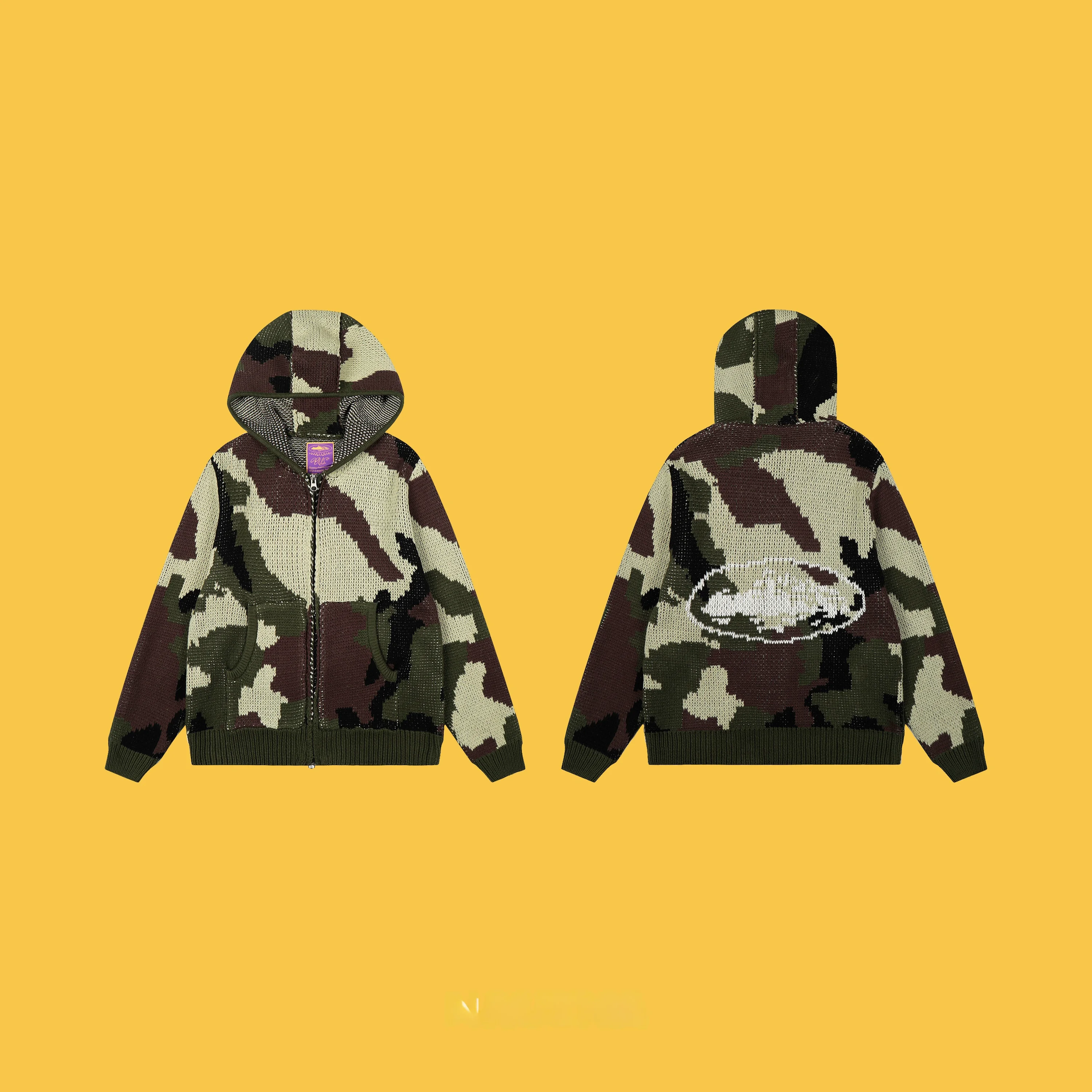 Warm Camouflage Knitted Hoodie Zipper Open Cardigan for Men And Women Casual Loose Fit Long Sve Woolen Sweater Coat
Warm Camouflage Knitted Hoodie Zipper Open Cardigan for Men And Women Casual Loose Fit Long Sve Woolen Sweater Coat