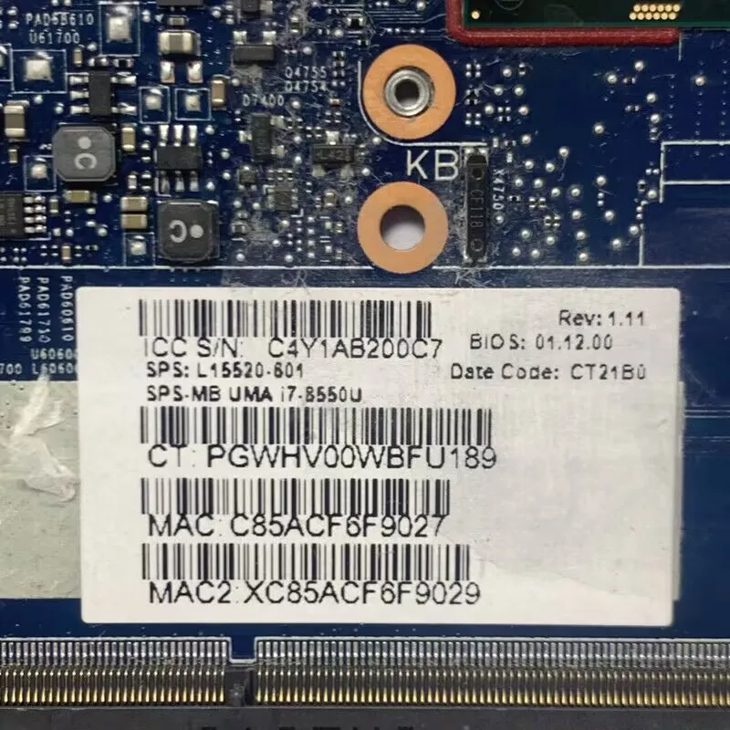 Для HP 840 G5 L15520-001 L15520-501 L15520-601 с процессором SR3LC I7-8550U 6050A2945601-MB-A01(A1) Материнская плата ноутбука 100% протестировано, ОК
Для HP 840 G5 L15520-001 L15520-501 L15520-601 с процессором SR3LC I7-8550U 6050A2945601-MB-A01(A1) Материнская плата ноутбука 100% протестировано, ОК