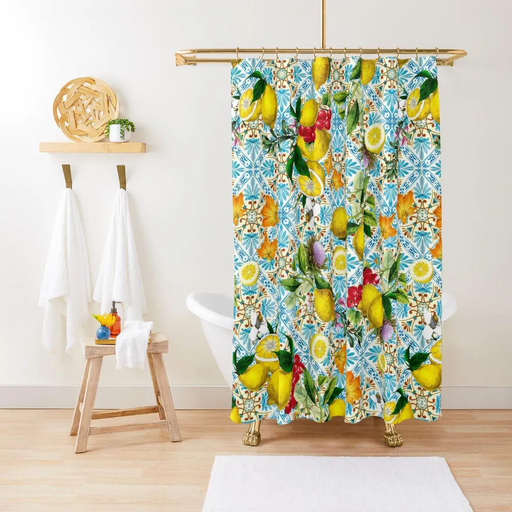 Sicilian lemons and romantic tiles cottagecore aesthetic Shower Curtain Waterproof Fabric Shower Bathroom Shower Set Curtain
Sicilian lemons and romantic tiles cottagecore aesthetic Shower Curtain Waterproof Fabric Shower Bathroom Shower Set Curtain
