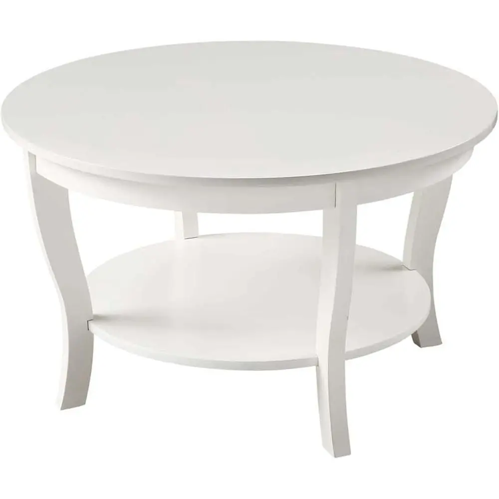 American Heritage Round Coffee Table 30" - Classic Living Room Table with Storage Shelf, Traditional Round Family Room Center Ta
American Heritage Round Coffee Table 30" - Classic Living Room Table with Storage Shelf, Traditional Round Family Room Center Ta