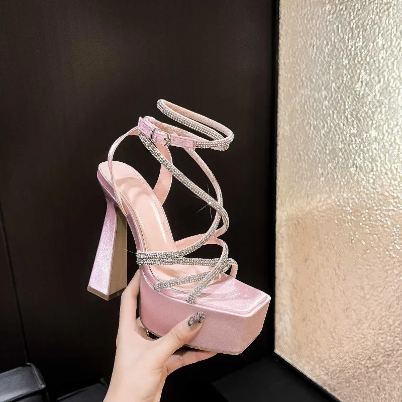 15CM Women Shoes Exquisite Rhinestone Platform High Heeled Sandals for Woman Elegant Casual Shoes Designer Shoes Sandalias Mujer
15CM Women Shoes Exquisite Rhinestone Platform High Heeled Sandals for Woman Elegant Casual Shoes Designer Shoes Sandalias Mujer