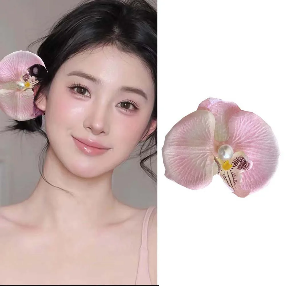 Sweet Orchid Flower Hairpin Thai Style Bohemian Style Butterfly Orchid Hair Clip Pearl Duckbill Clip Women Side Clip Holiday
Sweet Orchid Flower Hairpin Thai Style Bohemian Style Butterfly Orchid Hair Clip Pearl Duckbill Clip Women Side Clip Holiday