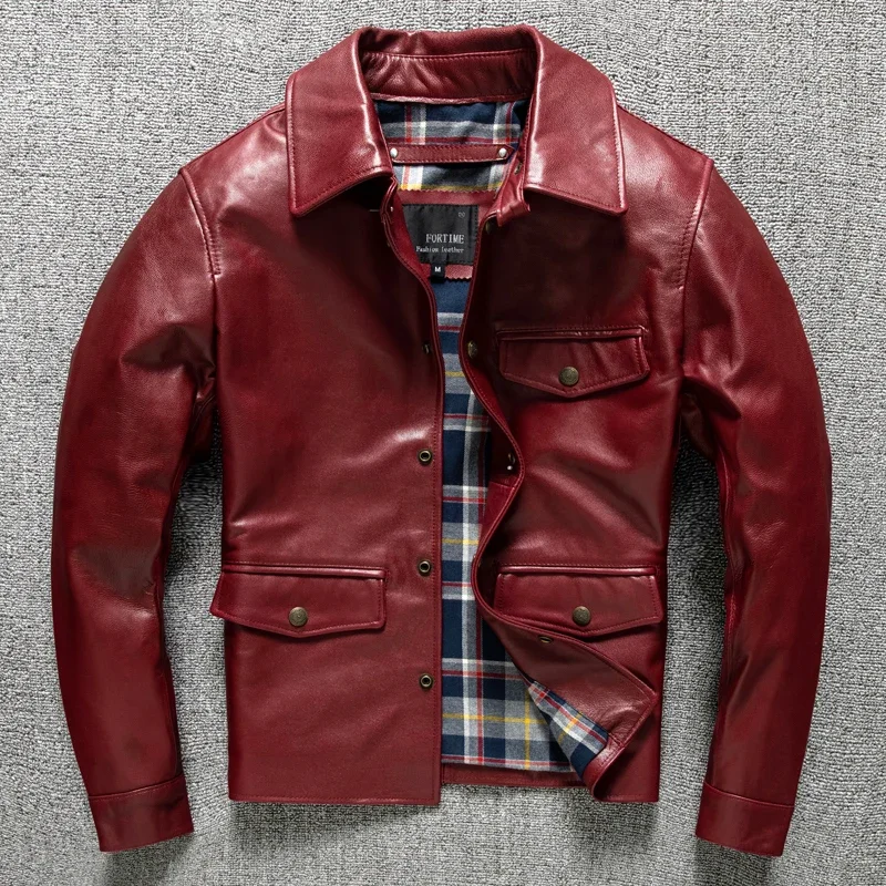 Real Leather Jacket for Men, Lapel Motorcycle Oil Wax Leather Jacket Slim Fit Short Sheepskin Jacket Autumn Casual
Real Leather Jacket for Men, Lapel Motorcycle Oil Wax Leather Jacket Slim Fit Short Sheepskin Jacket Autumn Casual