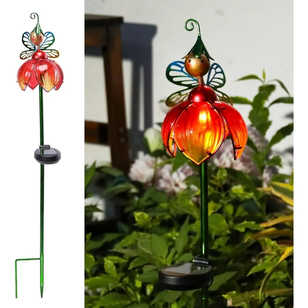 Solar Garden Lights Metal Flower Decor Colorful Fairy Flowers Solar Pathway Light with LED Cracked Crystal Ball Outdoor Decorat
Solar Garden Lights Metal Flower Decor Colorful Fairy Flowers Solar Pathway Light with LED Cracked Crystal Ball Outdoor Decorat
