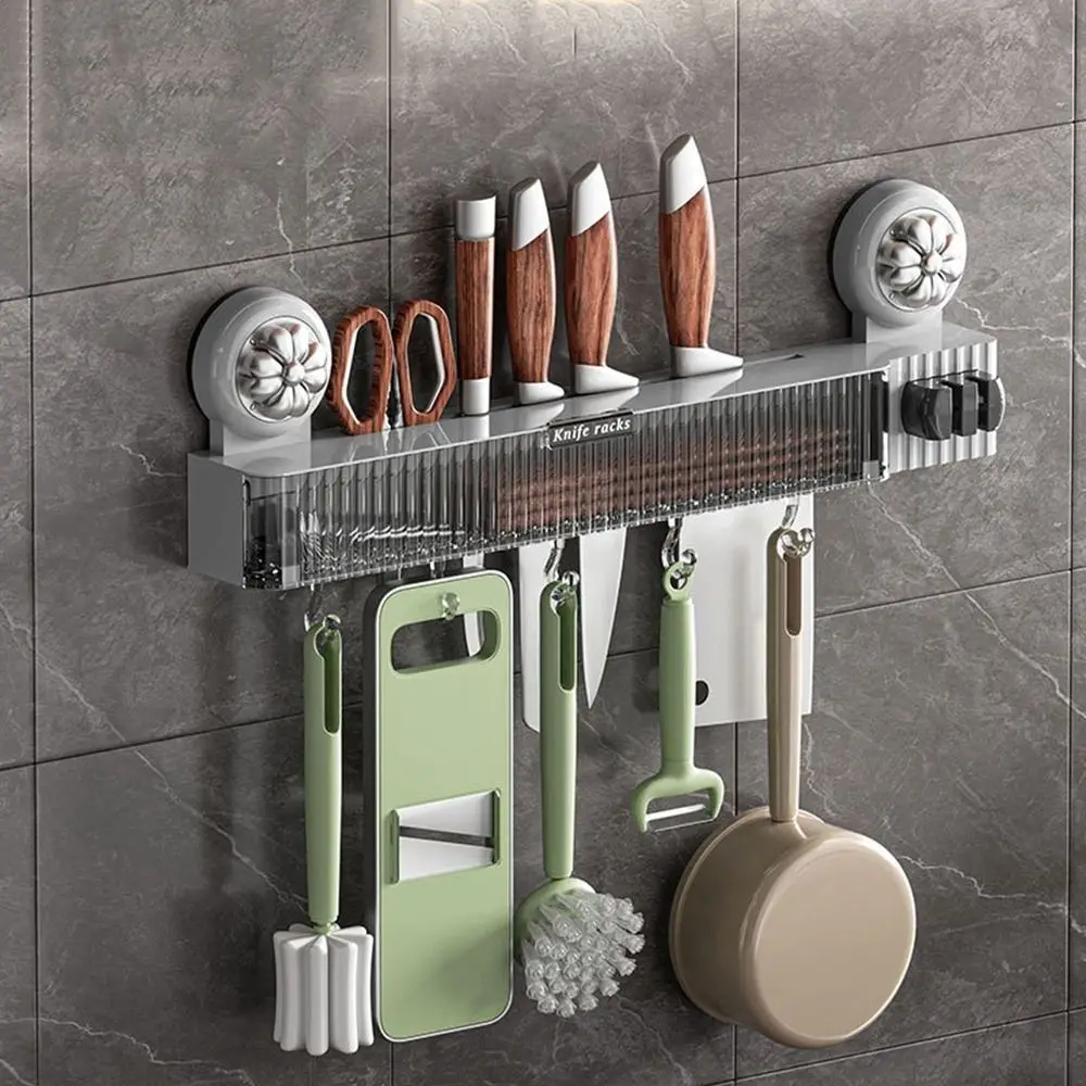 Plastic Suction Cup Knives Rack Wall Mounted Large Capacity Chopsticks Storage Box Space Saving with Hooks Kitchenware Organizer
Plastic Suction Cup Knives Rack Wall Mounted Large Capacity Chopsticks Storage Box Space Saving with Hooks Kitchenware Organizer