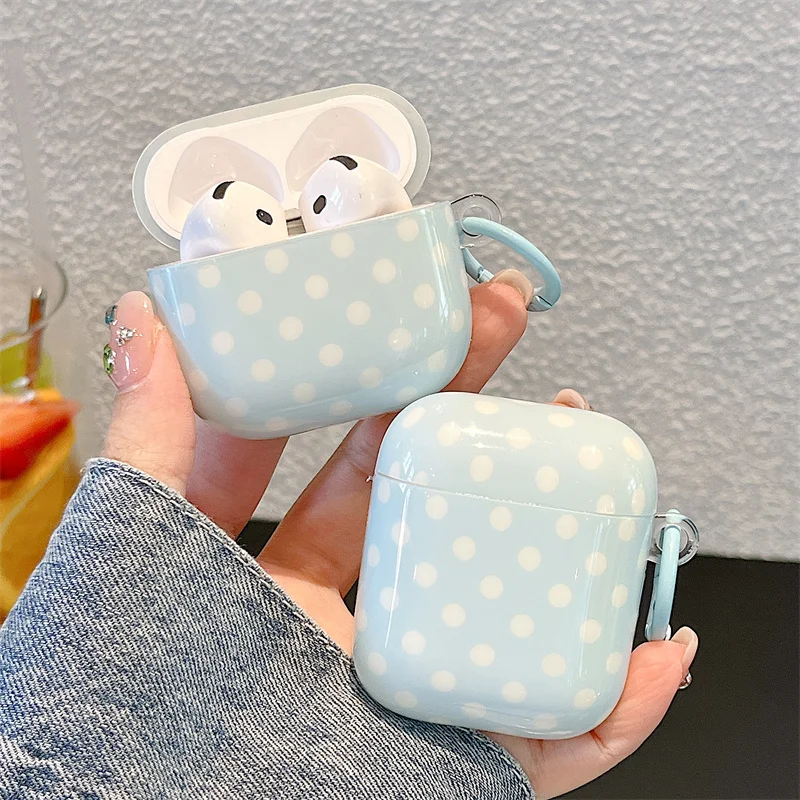 Cute Blue Polka Dot Earphone Case For AirPods Pro 3 2 AirPods 4 3 2 1 Glossy Protective Cover With Keychain Hook Gift
Cute Blue Polka Dot Earphone Case For AirPods Pro 3 2 AirPods 4 3 2 1 Glossy Protective Cover With Keychain Hook Gift