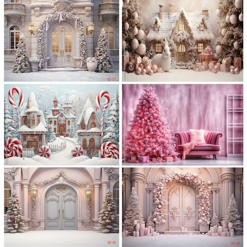 Traditional Christmas Background Decorations And Garland Arch Pink Balls Winter Snowy Outdoor Photography Backdrops Props SZ-85
Traditional Christmas Background Decorations And Garland Arch Pink Balls Winter Snowy Outdoor Photography Backdrops Props SZ-85