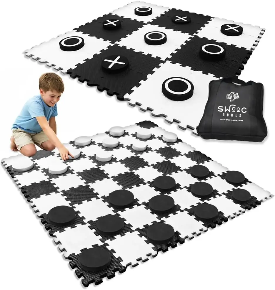 2-in-1 Giant Checkers & Tic Tac Toe Game 4ft x 4ft EVA Foam Mat Indoor Outdoor
2-in-1 Giant Checkers & Tic Tac Toe Game 4ft x 4ft EVA Foam Mat Indoor Outdoor
