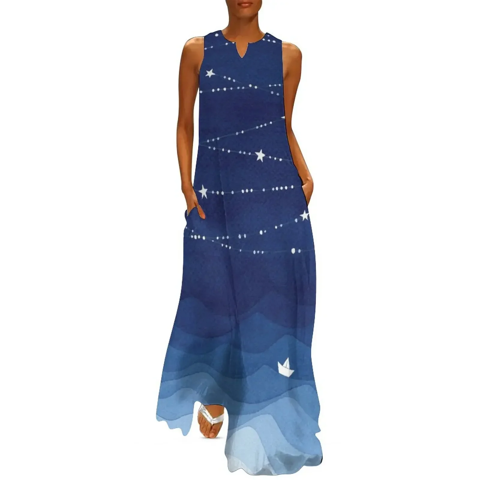 Garland of Stars IV, nautical watercolor Long Dress women dress Women's long dress luxury evening woman for wedding
Garland of Stars IV, nautical watercolor Long Dress women dress Women's long dress luxury evening woman for wedding
