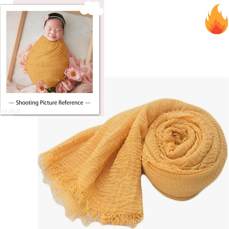 Soft Cotton Hemp Scarf Wrap for Newborn Photography Props Baby Blanket Ripple Swaddle Wrap Fringed Newborn Photography Posing
Soft Cotton Hemp Scarf Wrap for Newborn Photography Props Baby Blanket Ripple Swaddle Wrap Fringed Newborn Photography Posing