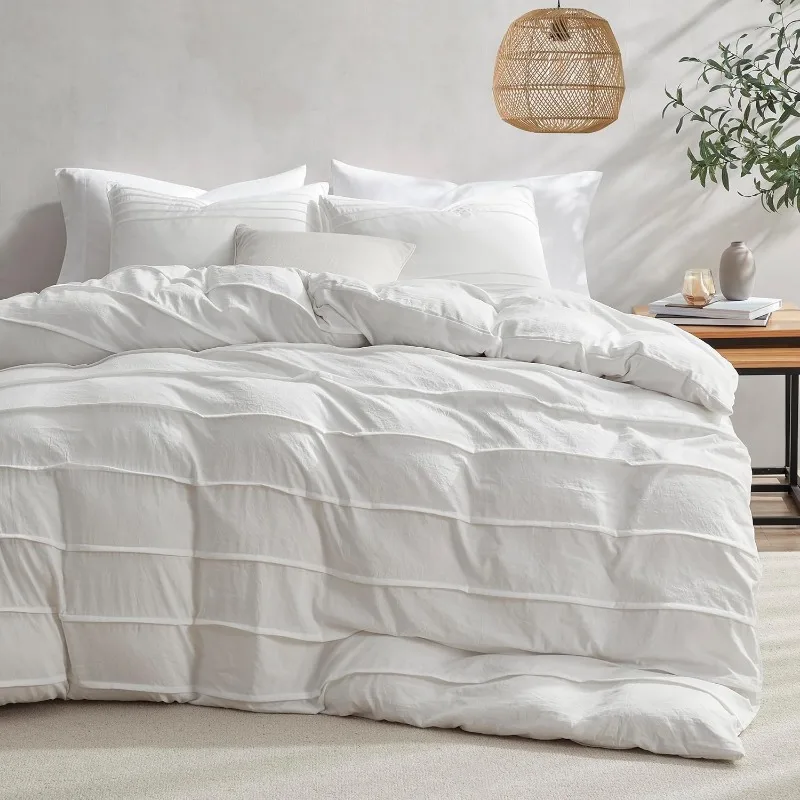 White Duvet Cover King Size - Pleated King Duvet Cover, 3PCS Soft and Breathable Textured Bedding Set with Zipper Closure
White Duvet Cover King Size - Pleated King Duvet Cover, 3PCS Soft and Breathable Textured Bedding Set with Zipper Closure
