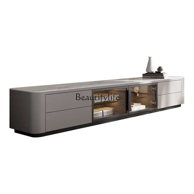 TV cabinet simple modern high-end light luxury high-end living room small apartment rock slab TV cabinet
TV cabinet simple modern high-end light luxury high-end living room small apartment rock slab TV cabinet