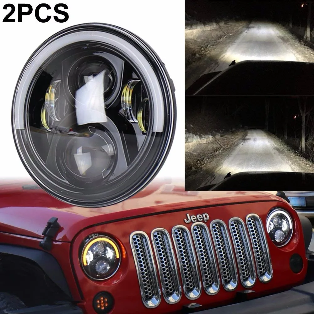 OVOVS 2Pcs 7 Inch Round Headlight Hi/Lo Beam Off-Road Light with Halo DRL for Jeep Wrangler JK 2007-2017
OVOVS 2Pcs 7 Inch Round Headlight Hi/Lo Beam Off-Road Light with Halo DRL for Jeep Wrangler JK 2007-2017