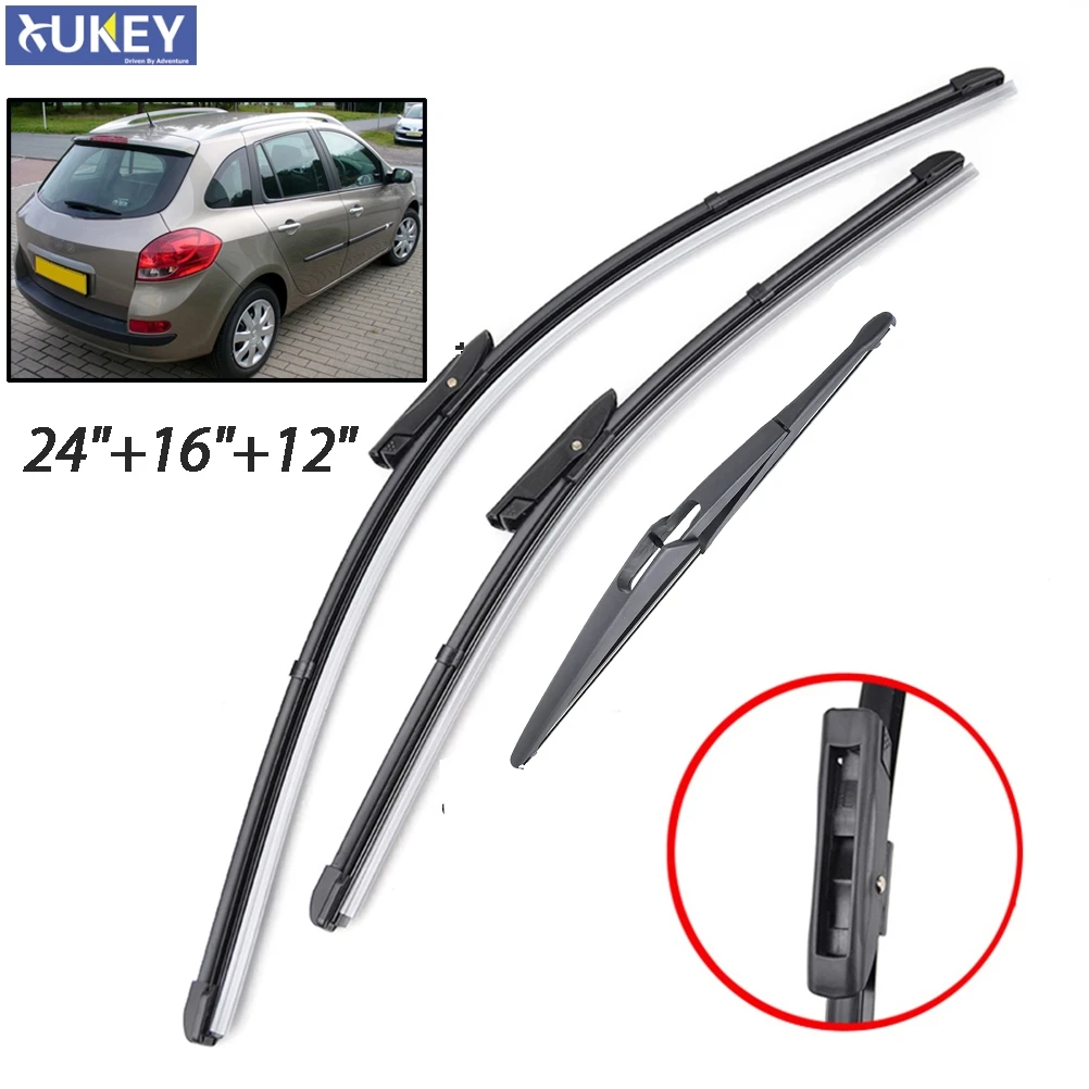 3 Pcs Front Rear Windshield Wiper Blades For Renault Clio 3 Grandtour Estate Wagon 2012 2011 2010 2009 2008 24"16"12"
3 Pcs Front Rear Windshield Wiper Blades For Renault Clio 3 Grandtour Estate Wagon 2012 2011 2010 2009 2008 24"16"12"