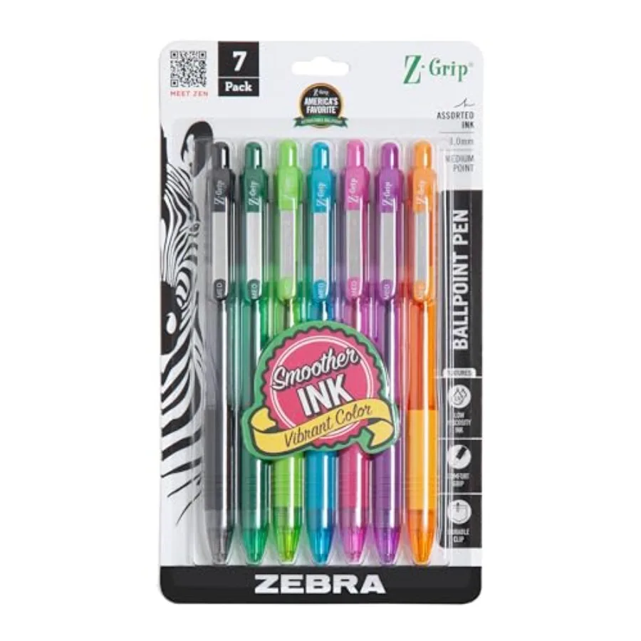 Z-Grip Retractable Ballpoint Pen, Smooth-Flowing olors, 1.0mm Medium Point, School and Office Supplies, Ideal for Note-Taking,
Z-Grip Retractable Ballpoint Pen, Smooth-Flowing olors, 1.0mm Medium Point, School and Office Supplies, Ideal for Note-Taking,