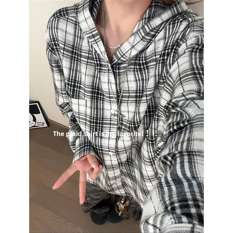 Cleanfit Plaid Hooded Shirt Men's Women's Retro Loose Casual Versatile Polyester Cotton Spring Citywalk Long Sleeve Button up
Cleanfit Plaid Hooded Shirt Men's Women's Retro Loose Casual Versatile Polyester Cotton Spring Citywalk Long Sleeve Button up
