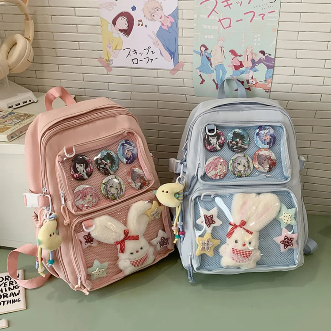 Black Transparent Versatile Casual Large-capacity Backpack Multi Pockets Bags forGirl Teens DIY Badge JK Pin Display Backpack
Black Transparent Versatile Casual Large-capacity Backpack Multi Pockets Bags forGirl Teens DIY Badge JK Pin Display Backpack