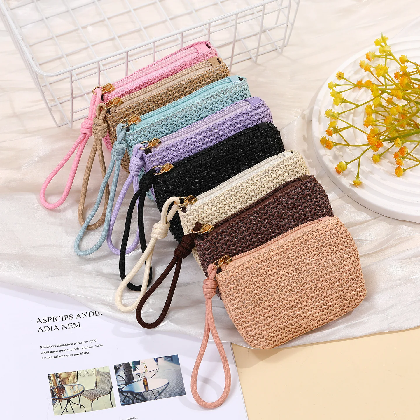 14pcs Coin Purses Women Weave Plain Printing Light Protable Small Wallet With String Mix Color
14pcs Coin Purses Women Weave Plain Printing Light Protable Small Wallet With String Mix Color