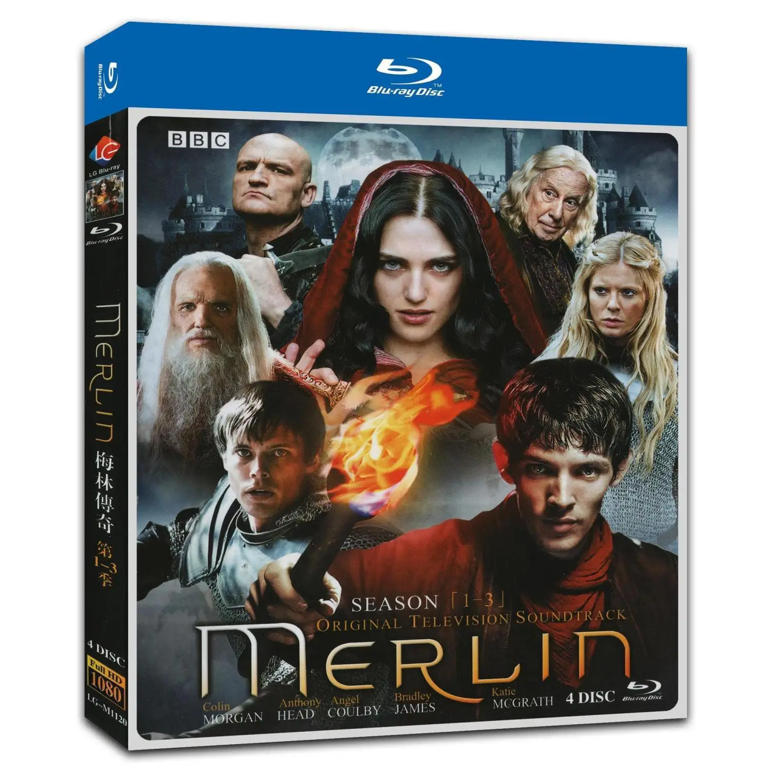 Мерлин, сезон 1–3, 4 диска Blu-ray с английскими/китайскими и английскими субтитами
Мерлин, сезон 1–3, 4 диска Blu-ray с английскими/китайскими и английскими субтитами