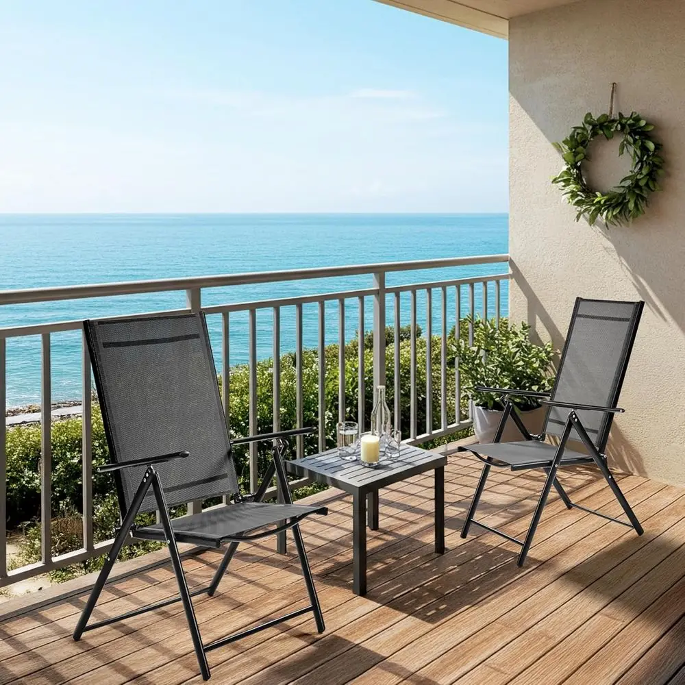 Stackable 2-Piece Patio Dining Chair Set with 8 Adjustable Back Positions, Armrests, Suitable for Garden, Lawn, Yard, and Beach
Stackable 2-Piece Patio Dining Chair Set with 8 Adjustable Back Positions, Armrests, Suitable for Garden, Lawn, Yard, and Beach