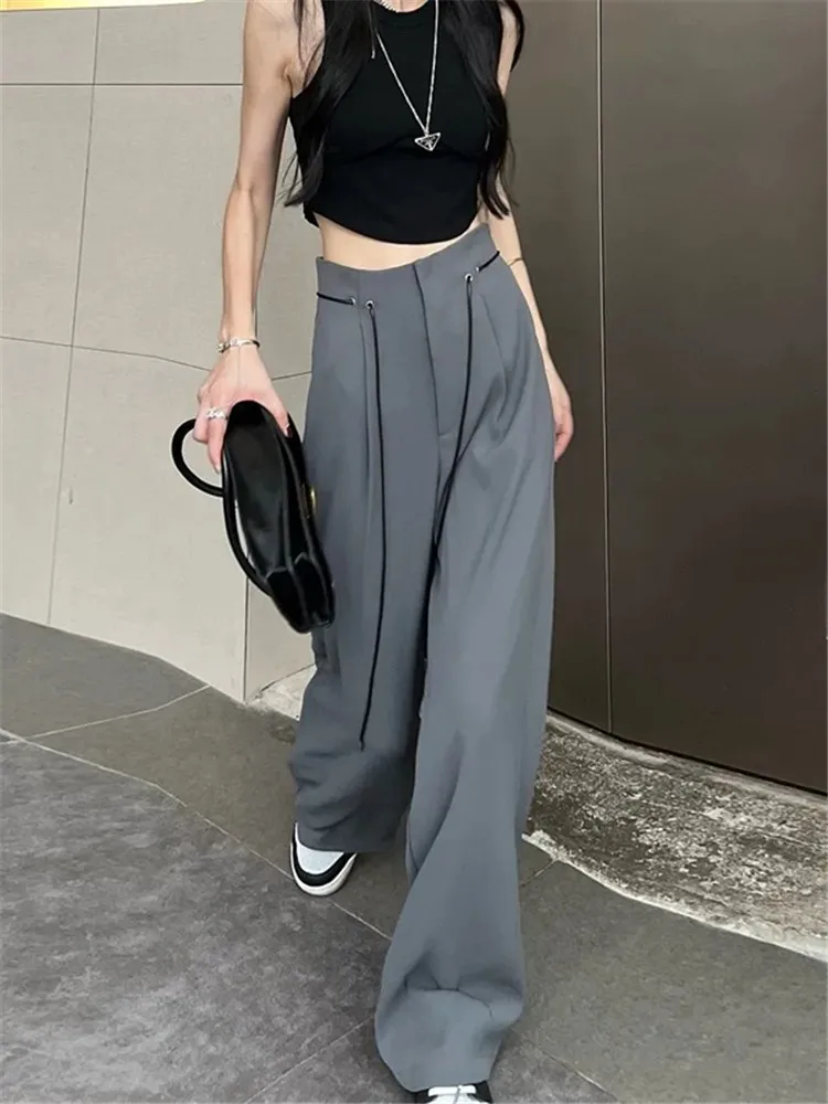 Chiffon Casual Pants Women 2023 Spring New Straight Loose High Waist Wide Leg Pants Female Lace-Up Solid Trousers
Chiffon Casual Pants Women 2023 Spring New Straight Loose High Waist Wide Leg Pants Female Lace-Up Solid Trousers