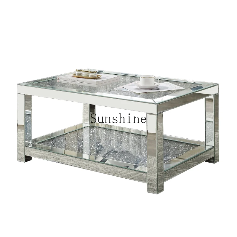 Office living room household square table glass mirror coffee table small apartment simple coffee table
Office living room household square table glass mirror coffee table small apartment simple coffee table