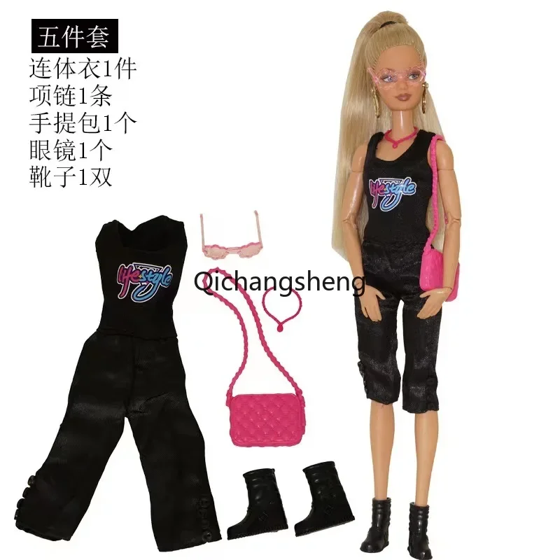 Fashion Black 1/6 Doll Clothes For Barbie Outfits Set For Barbie Dolls Accessories Shirt Trousers Bag Glasses 11.5" Girl Toy 1:6
Fashion Black 1/6 Doll Clothes For Barbie Outfits Set For Barbie Dolls Accessories Shirt Trousers Bag Glasses 11.5" Girl Toy 1:6