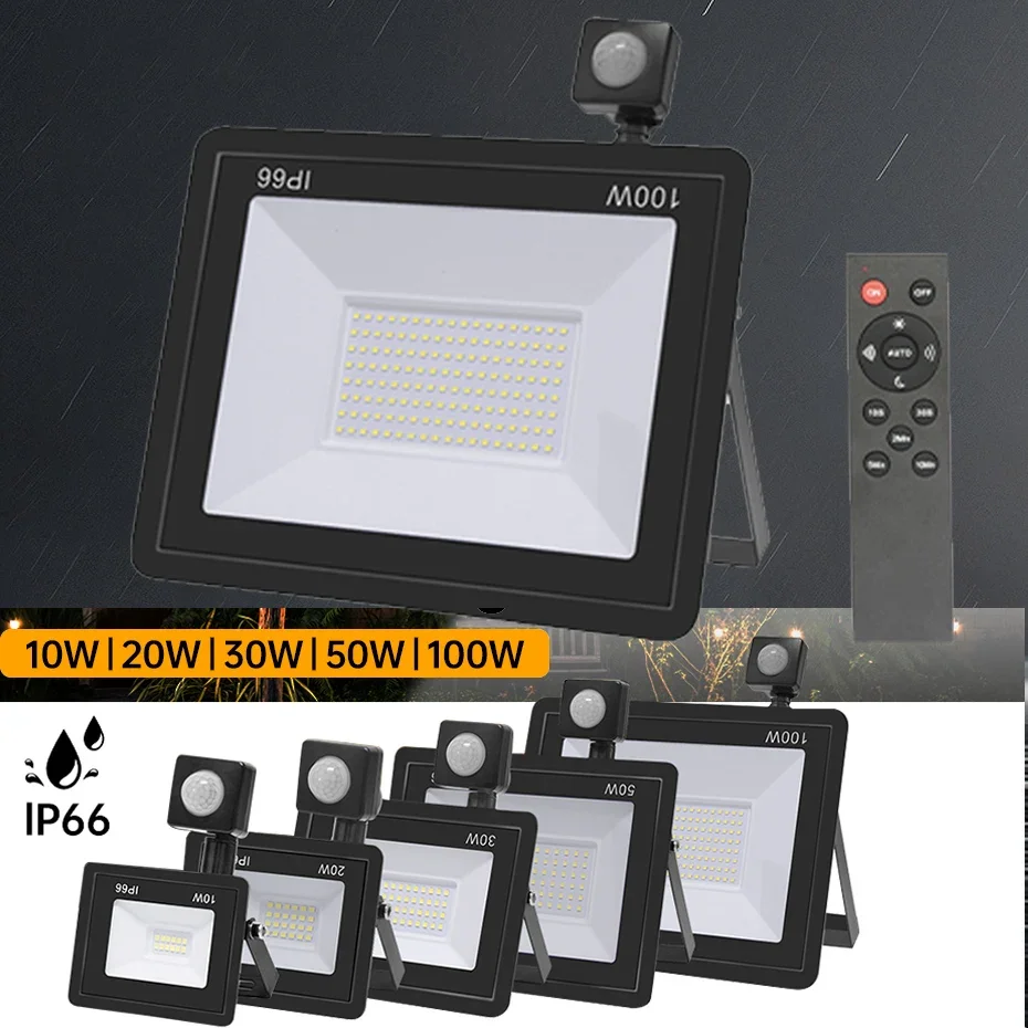 LED Floodlight 10W 20W 30W 50W 100W PIR Motion Sensor AC220V IP66 Waterproof Exterior Projector Spotlight for Garden/Street
LED Floodlight 10W 20W 30W 50W 100W PIR Motion Sensor AC220V IP66 Waterproof Exterior Projector Spotlight for Garden/Street