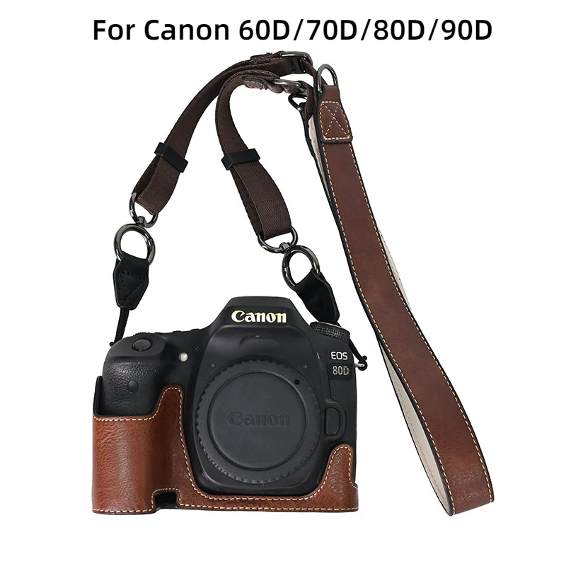 Retro Lychee Pattern Case for Canon 80D/90D Camera PU Half Cases Protective Cover Shoulder Bags Lanyard for 60D/70D Base Mount
Retro Lychee Pattern Case for Canon 80D/90D Camera PU Half Cases Protective Cover Shoulder Bags Lanyard for 60D/70D Base Mount