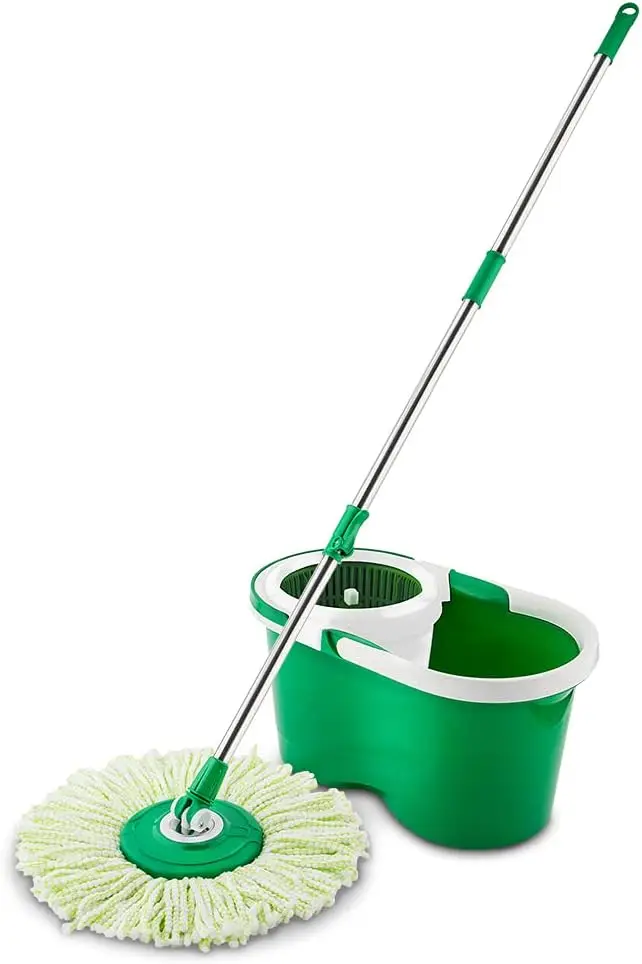 Spin Mop and Bucket – Complete Floor Cleaning System Features a Microfiber Mophead, Adjustable Handle
Spin Mop and Bucket – Complete Floor Cleaning System Features a Microfiber Mophead, Adjustable Handle