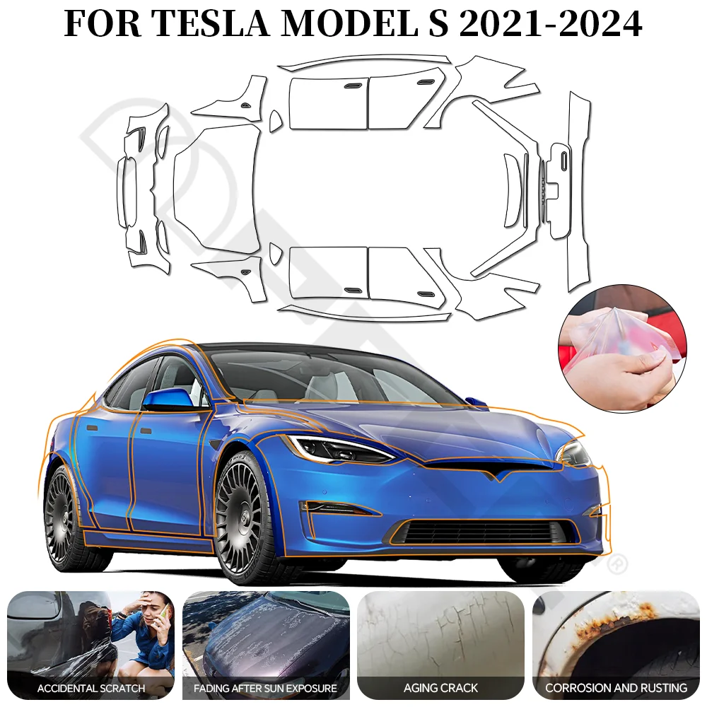 For Tesla Model S 2021-2025 TPU Car Film 9Mil Pre-Cut Paint Protection Film Full Vehicle PPF Invisible Anti-scratch Vinyl Wrap
For Tesla Model S 2021-2025 TPU Car Film 9Mil Pre-Cut Paint Protection Film Full Vehicle PPF Invisible Anti-scratch Vinyl Wrap