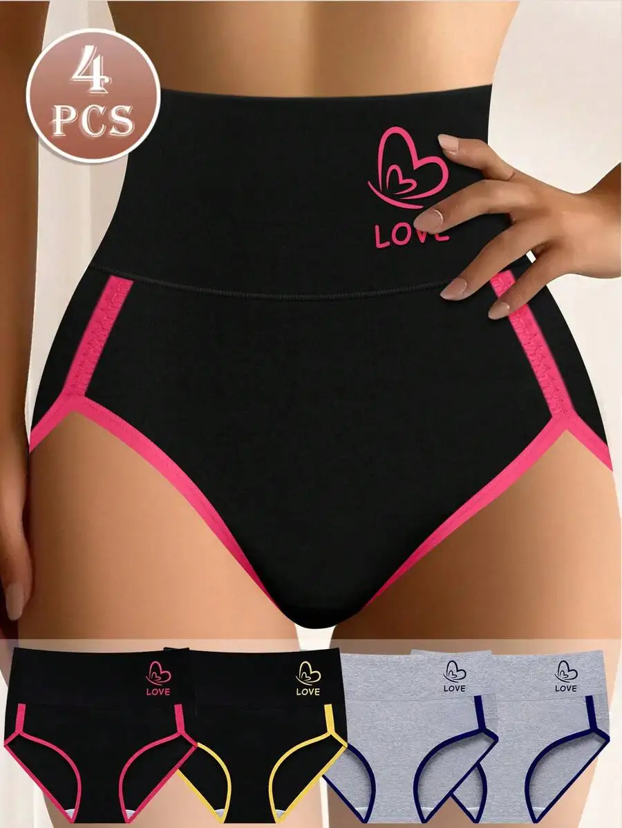 4 Pcs Women Mid High Waist Contrast Color Triangle Panties Comfortable Fit
4 Pcs Women Mid High Waist Contrast Color Triangle Panties Comfortable Fit