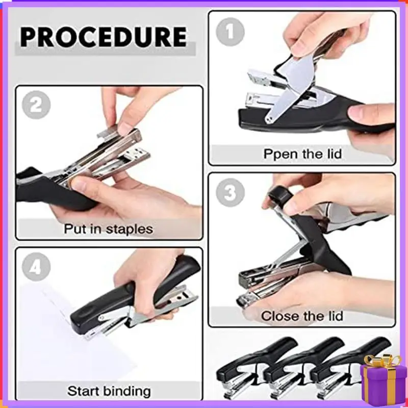 3 Piece Heavy Duty Plier Stapler Hand Hold Stapler 50 Sheet Capacity Desk Stapler For Home School Black
3 Piece Heavy Duty Plier Stapler Hand Hold Stapler 50 Sheet Capacity Desk Stapler For Home School Black