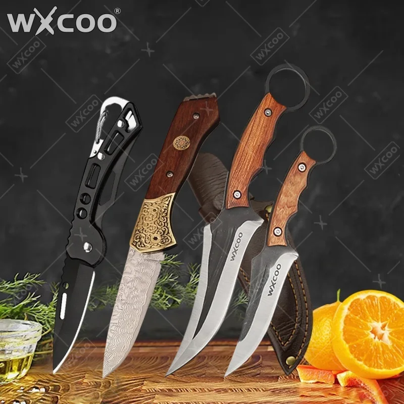 WXCOO Durable Damascus Pattern Folding Knife for Kitchen Paring Knife Chef Meat Cleaver Boning Knife Wooden Handle
WXCOO Durable Damascus Pattern Folding Knife for Kitchen Paring Knife Chef Meat Cleaver Boning Knife Wooden Handle