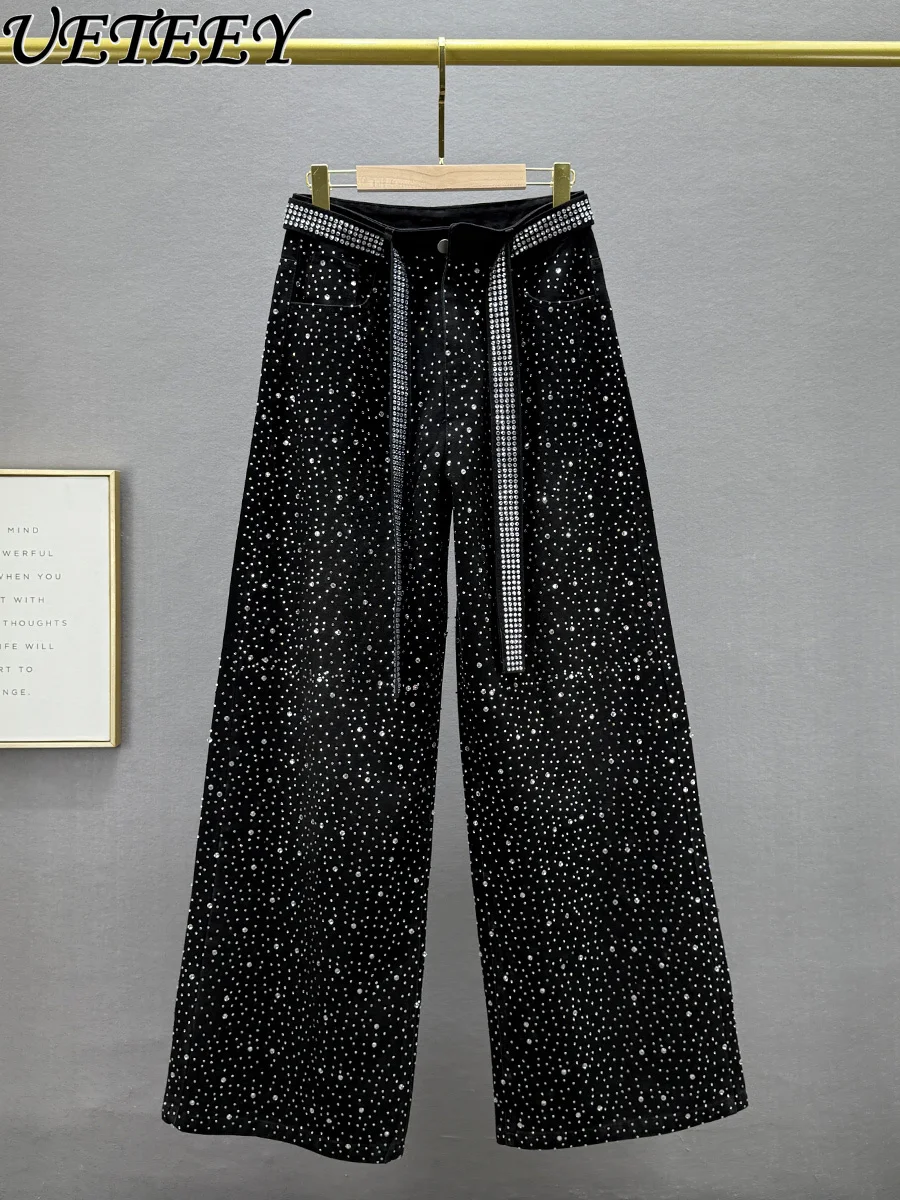 Hot Diamond Retro Baggy Jeans Women's Niche Loose Heavy Industry High Waist Wide-leg Denim Pants Spring Autumn New Trousers
Hot Diamond Retro Baggy Jeans Women's Niche Loose Heavy Industry High Waist Wide-leg Denim Pants Spring Autumn New Trousers