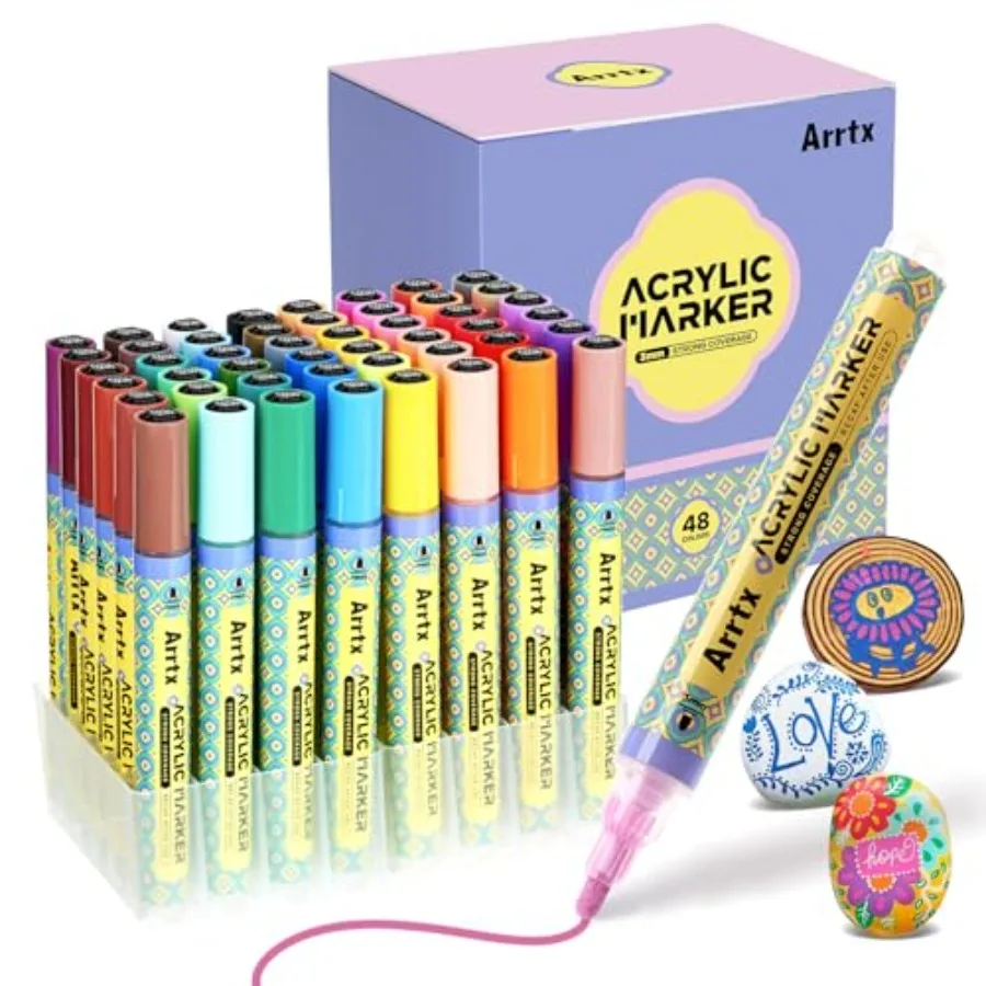 Colors Acrylic Paint Pens, 3mm Medium Tip Paint Markers Paint Pens, Non Toxic, Waterbased, Quick Drying for Artists Detailing,
Colors Acrylic Paint Pens, 3mm Medium Tip Paint Markers Paint Pens, Non Toxic, Waterbased, Quick Drying for Artists Detailing,