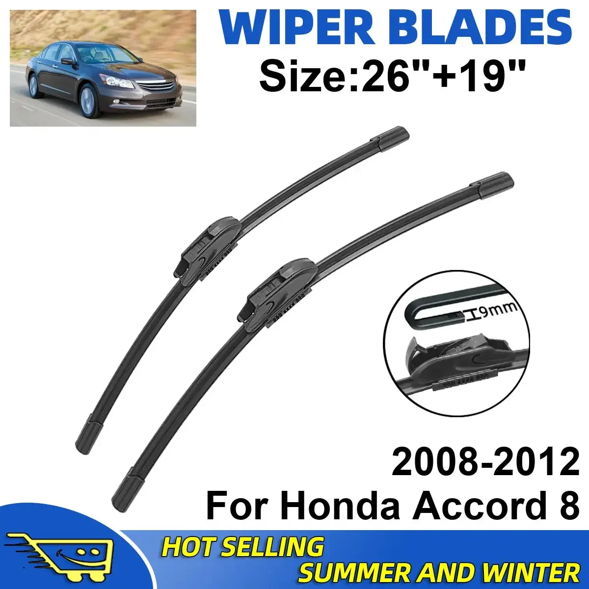 2PCS Wiper Blades Set Kit For Honda Accord 8 2008-2012 Front Windshield Brushes Windscreen Window Accessories
2PCS Wiper Blades Set Kit For Honda Accord 8 2008-2012 Front Windshield Brushes Windscreen Window Accessories