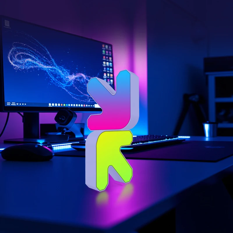 Современный светодиодный атмосферный светильник RGB, креативный ночник в форме стрелки, украшение стола для спальни, компьютера, рабочего стола, дизайн сращивания 
Современный светодиодный атмосферный светильник RGB, креативный ночник в форме стрелки, украшение стола для спальни, компьютера, рабочего стола, дизайн сращивания