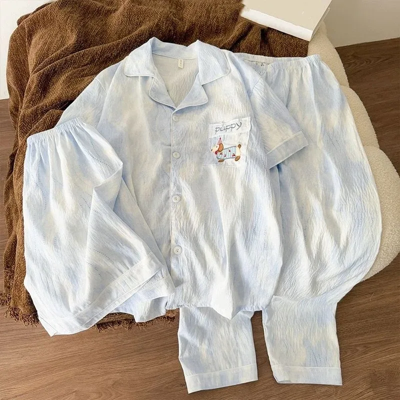 Embroidered Dachshund Letter Men's 3 Pieces Pajama Set Tie Dye Print Fashion Men's Pajama Summer New 2026 Casual Korean Homewear
Embroidered Dachshund Letter Men's 3 Pieces Pajama Set Tie Dye Print Fashion Men's Pajama Summer New 2026 Casual Korean Homewear