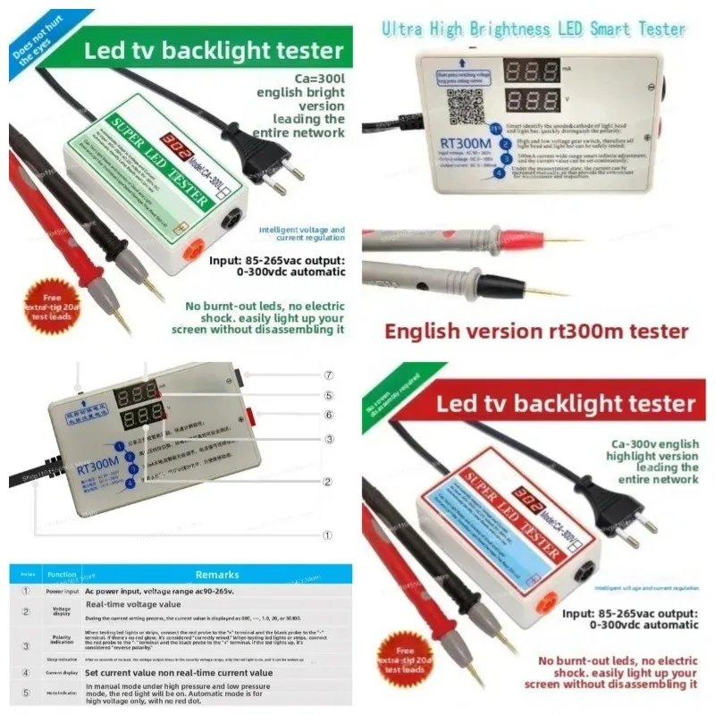 Non-Dismantling LCD TV Backlight Tester (RT300M) - Tests Light Bars & Lamp Beads
Non-Dismantling LCD TV Backlight Tester (RT300M) - Tests Light Bars & Lamp Beads