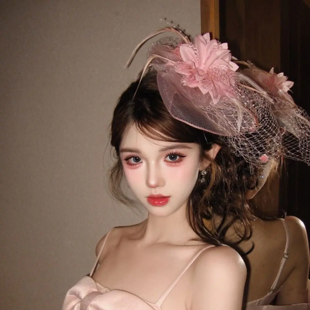 All-match Flower Feathers Fascinator Hat Sweet Hairpin Veil Hat Headwear Exquisite Elegant Funeral Headdress Headdress
All-match Flower Feathers Fascinator Hat Sweet Hairpin Veil Hat Headwear Exquisite Elegant Funeral Headdress Headdress