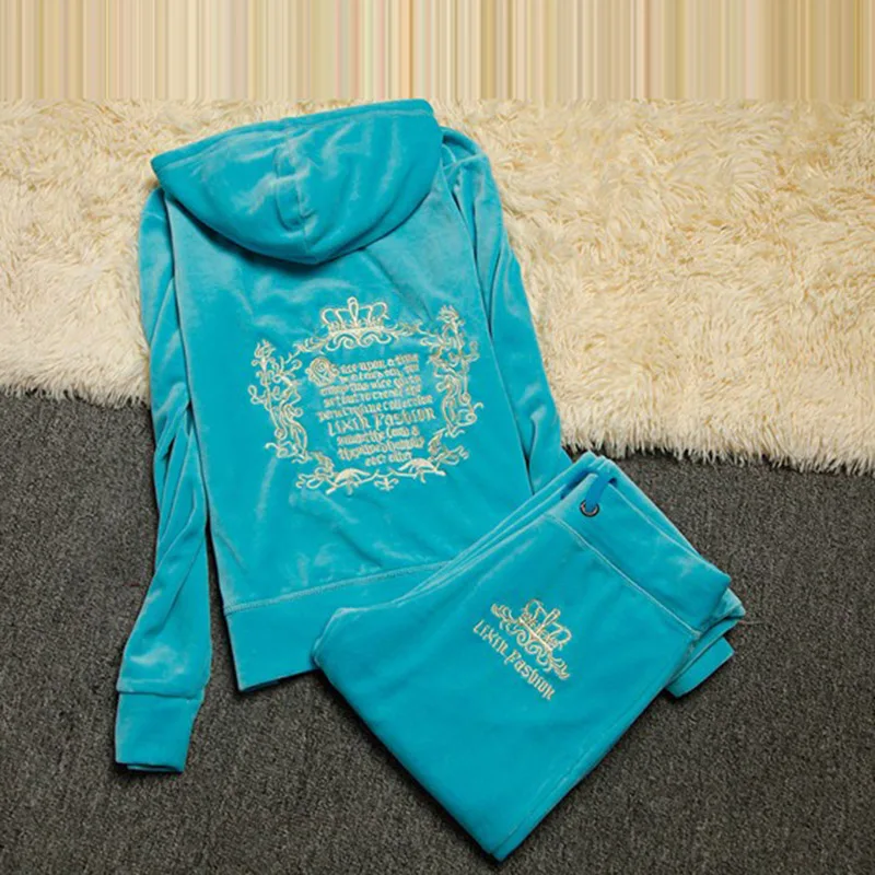 Velours Tracksuit 2025 Spring/Fall Women's Long Sleeve Hoodies and Pants Set Two Piece Set Embroidery Tracksuit Velvet for Women
Velours Tracksuit 2025 Spring/Fall Women's Long Sleeve Hoodies and Pants Set Two Piece Set Embroidery Tracksuit Velvet for Women