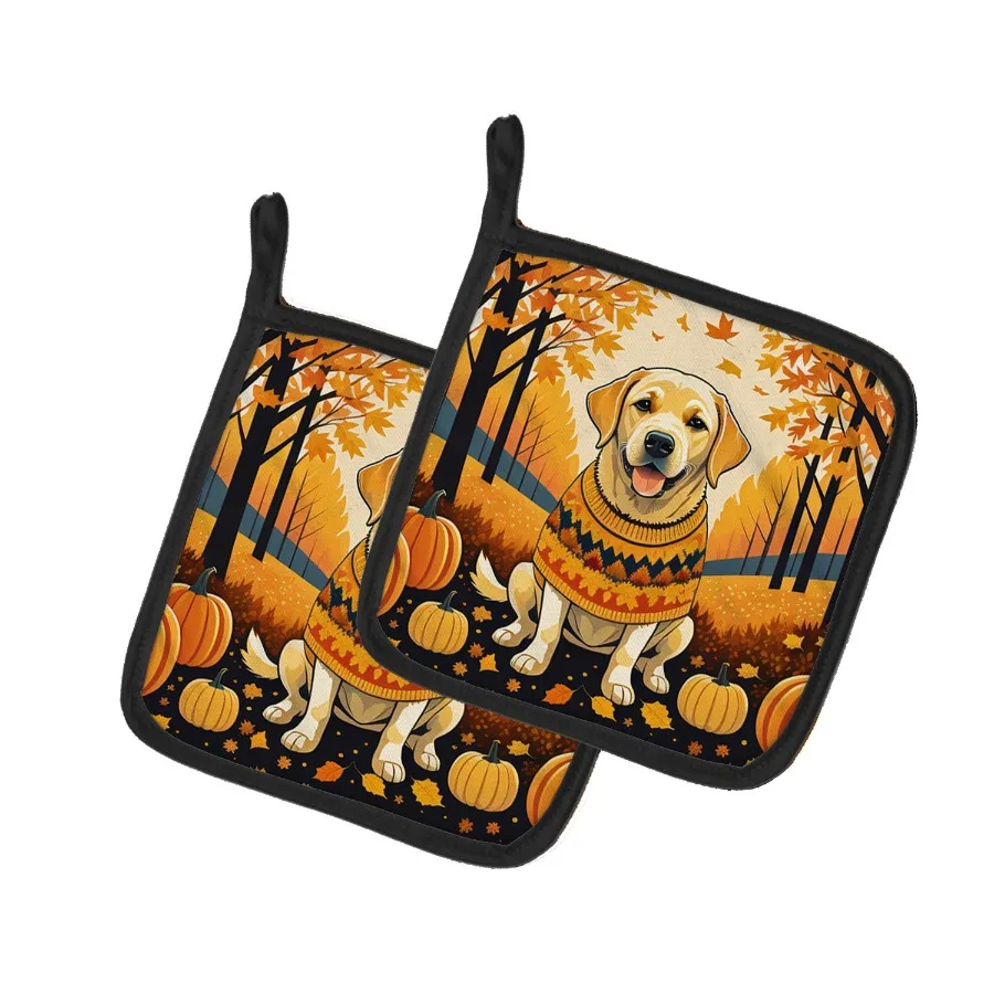 Yellow Labrador Retriever Fall Pair of Pot Holders Kitchen Heat Resistant Pot Holders Sets Oven Hot Pads for Cooking Baking BBQ
Yellow Labrador Retriever Fall Pair of Pot Holders Kitchen Heat Resistant Pot Holders Sets Oven Hot Pads for Cooking Baking BBQ