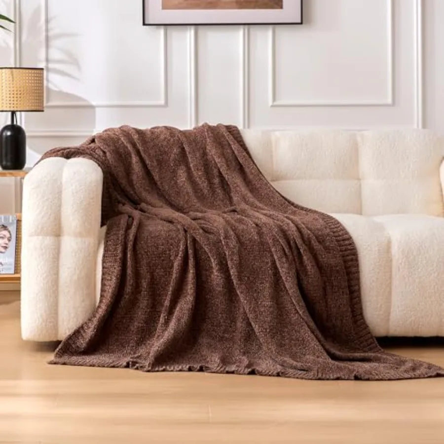 Chunky Chenille Knit Throw Blanket for Couch, Bed and Sofa, Soft and Warm Lightweight Jersey, 50"×60
Chunky Chenille Knit Throw Blanket for Couch, Bed and Sofa, Soft and Warm Lightweight Jersey, 50"×60