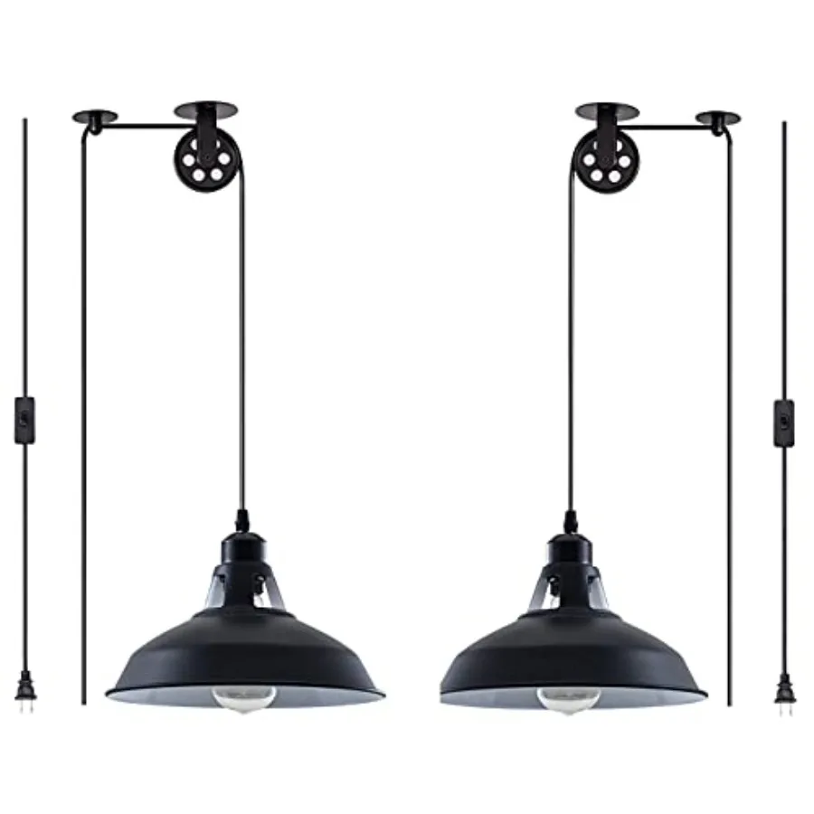 Plug in Pendant Light Industrial Pulley Pendant Lamp E26 Vintage Hanging Light Fixture With 16.4ft Cord On/Off Switch For Pool
Plug in Pendant Light Industrial Pulley Pendant Lamp E26 Vintage Hanging Light Fixture With 16.4ft Cord On/Off Switch For Pool