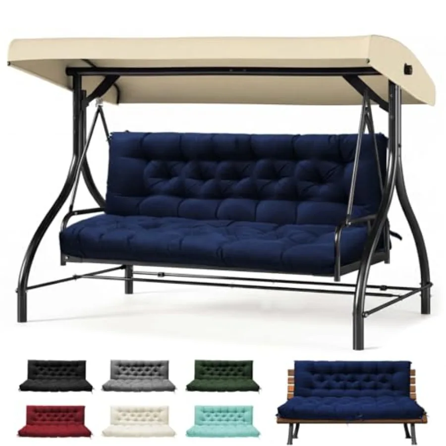 Porch Swing Cushions, Outdoor Swing Cushion for Patio Furniture, 2-3 Seater Replacement Cushion with Ties, Blue
Porch Swing Cushions, Outdoor Swing Cushion for Patio Furniture, 2-3 Seater Replacement Cushion with Ties, Blue